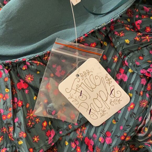 Free People Sweetest Thing Satin Mini Dress Green Size 2 - Picture 5 of 7
